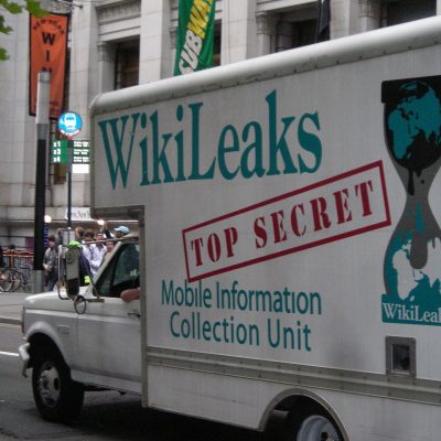 Occupy Wall Street WikiLeaks Truck (Image by pameladrew212 [CC BY 2.0] via Wikimedia Commons)