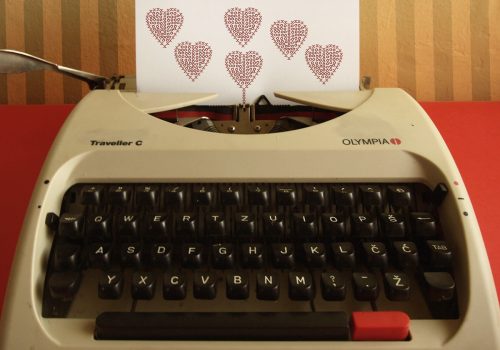 typewriter love (adapted) (Image by Asja Boroš [CC BY 20] via flickr)