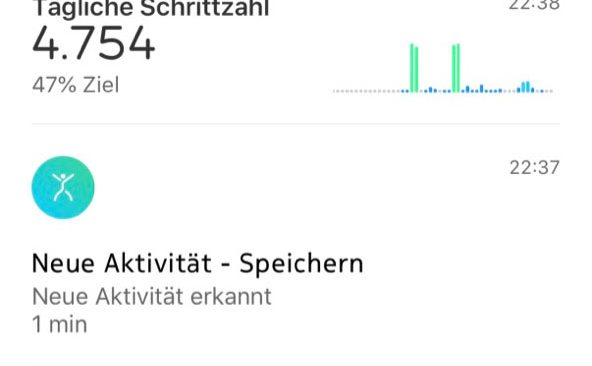 Withings Health Mate Aktivitätserkennung