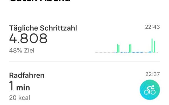 Withings Move Health Mate App manuelle Aktivitätszuordnung