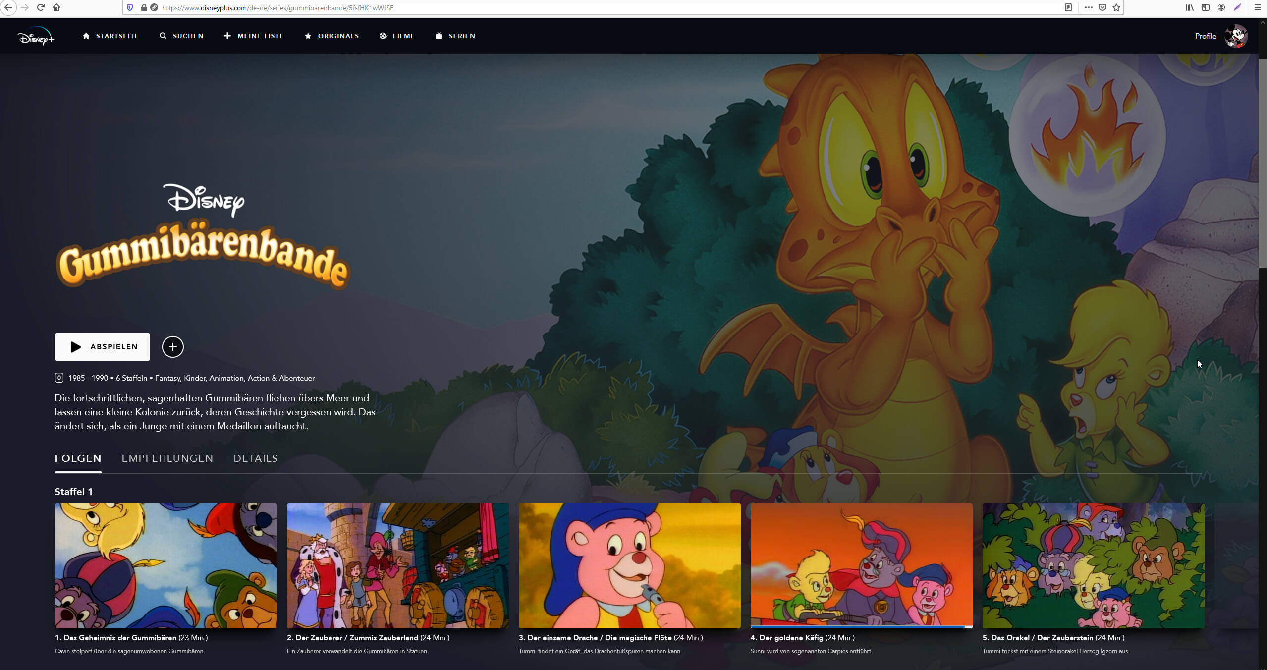 Die Gummibärenbande auf Disney Plus
