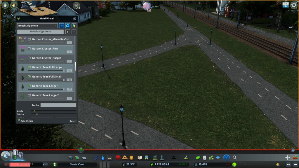 Eine Grünfläche in Cities Skylines ohne Bäume
