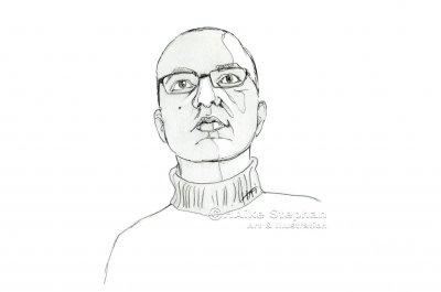 Gezeichnetes Portrait von Podcast-Gast Prof. Edmund Weitz.