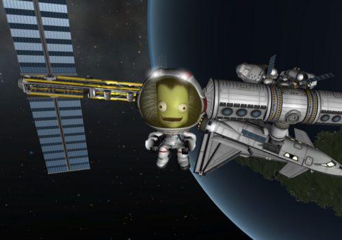 Ein Satellit in Kerbal Space Program